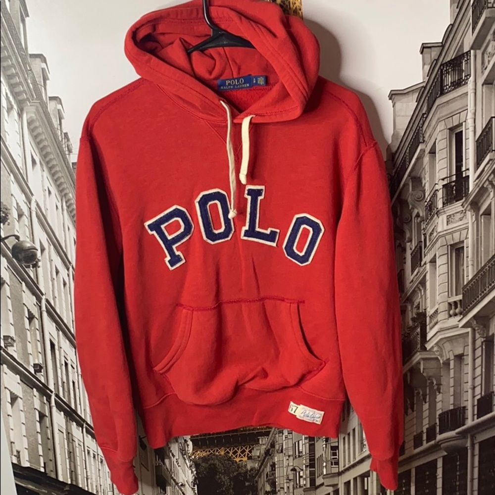 Red polo hoodie